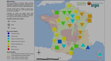 Carte de France de la situation des nappes au 1er novembre 2018, brgm