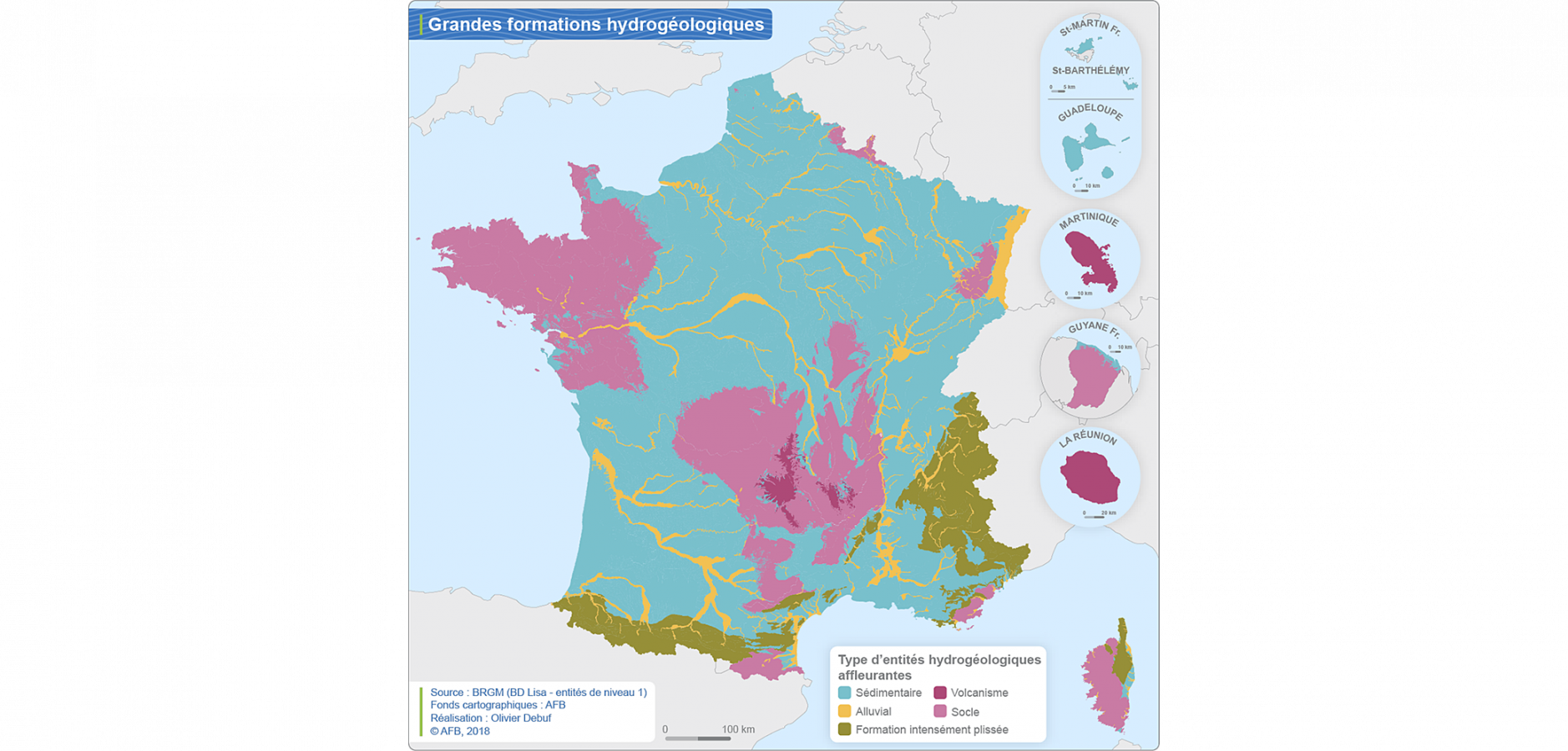 Carte Les grandes formations hydrogéologiques