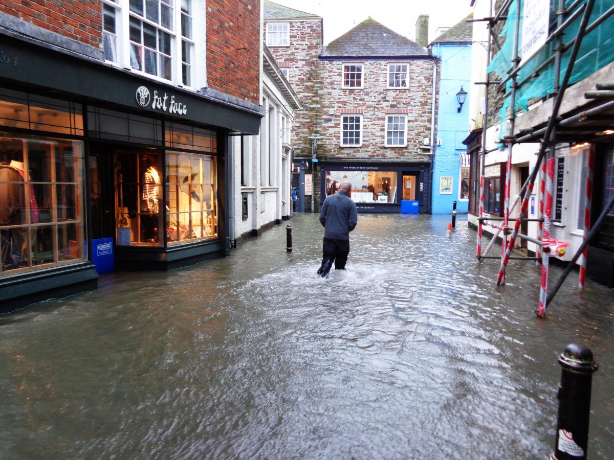 Inondation dans un centre ville