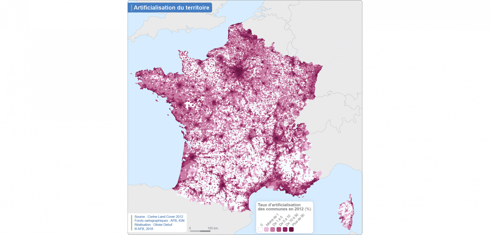 Carte Artificialisation du territoire