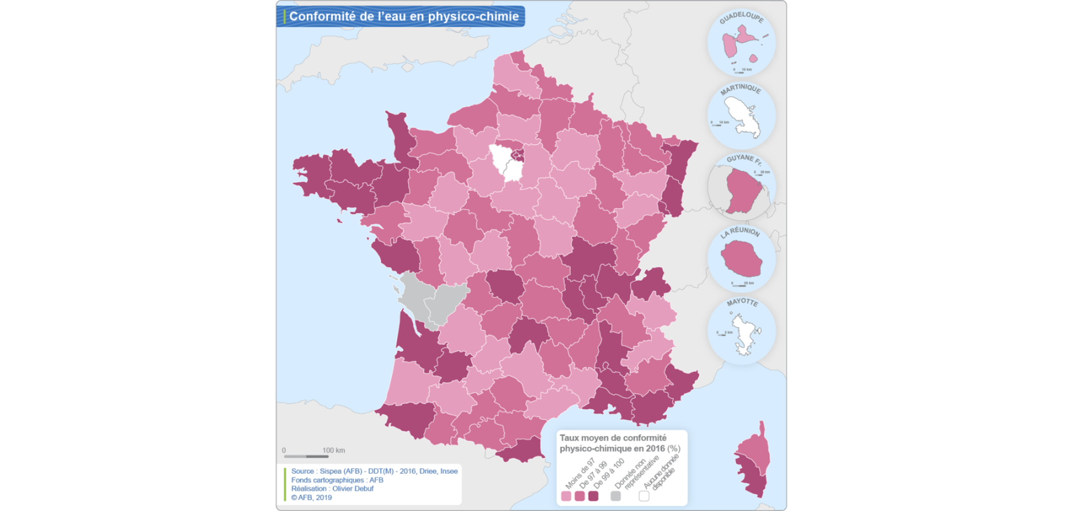 Conformité de l'eau en physico-chimie par département