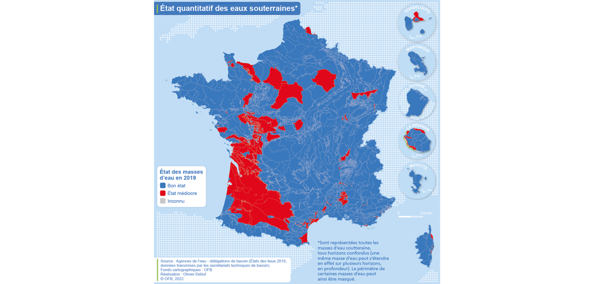 Carte État quantitatif des eaux souterraines 2019