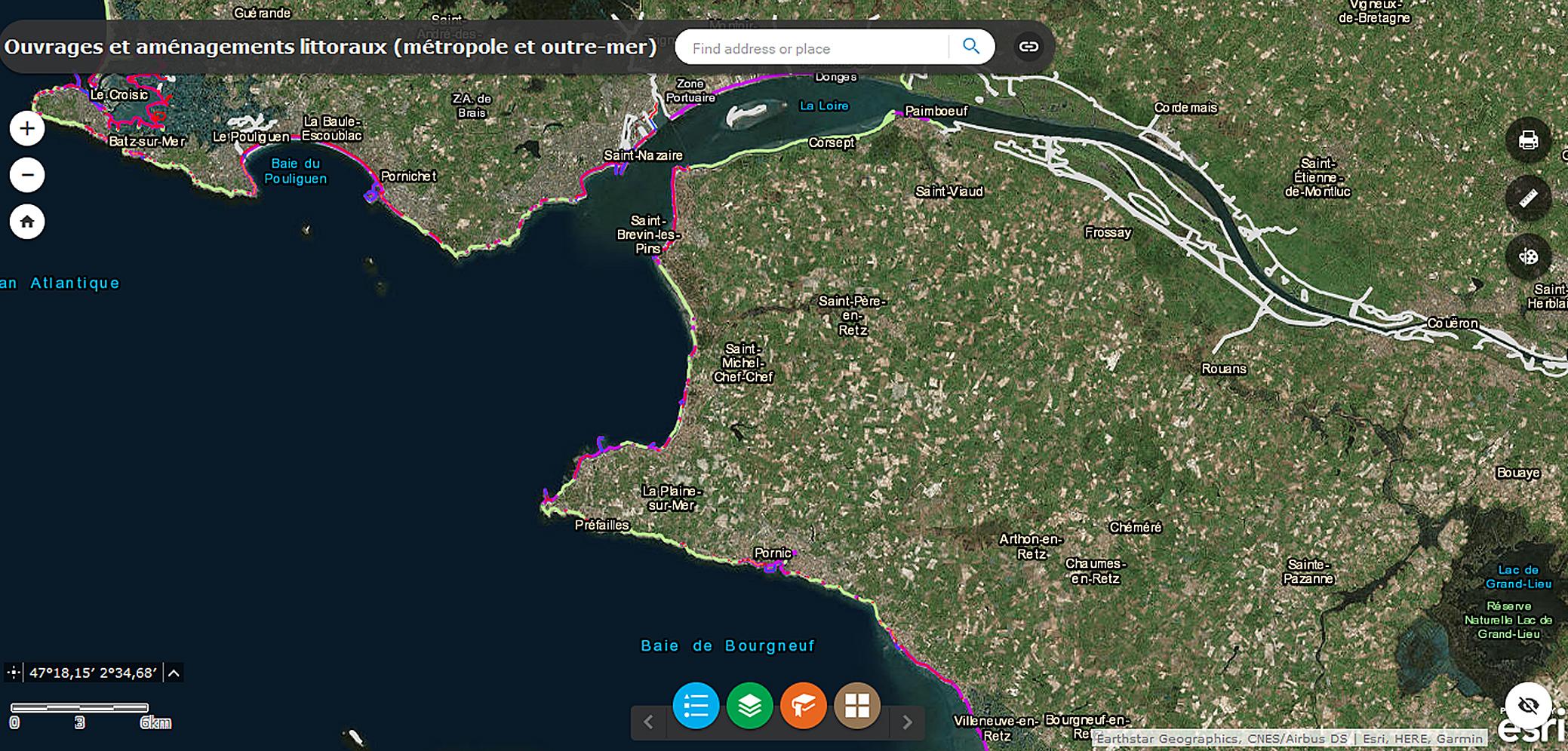 Cartographie des ouvrages et aménagements littoraux