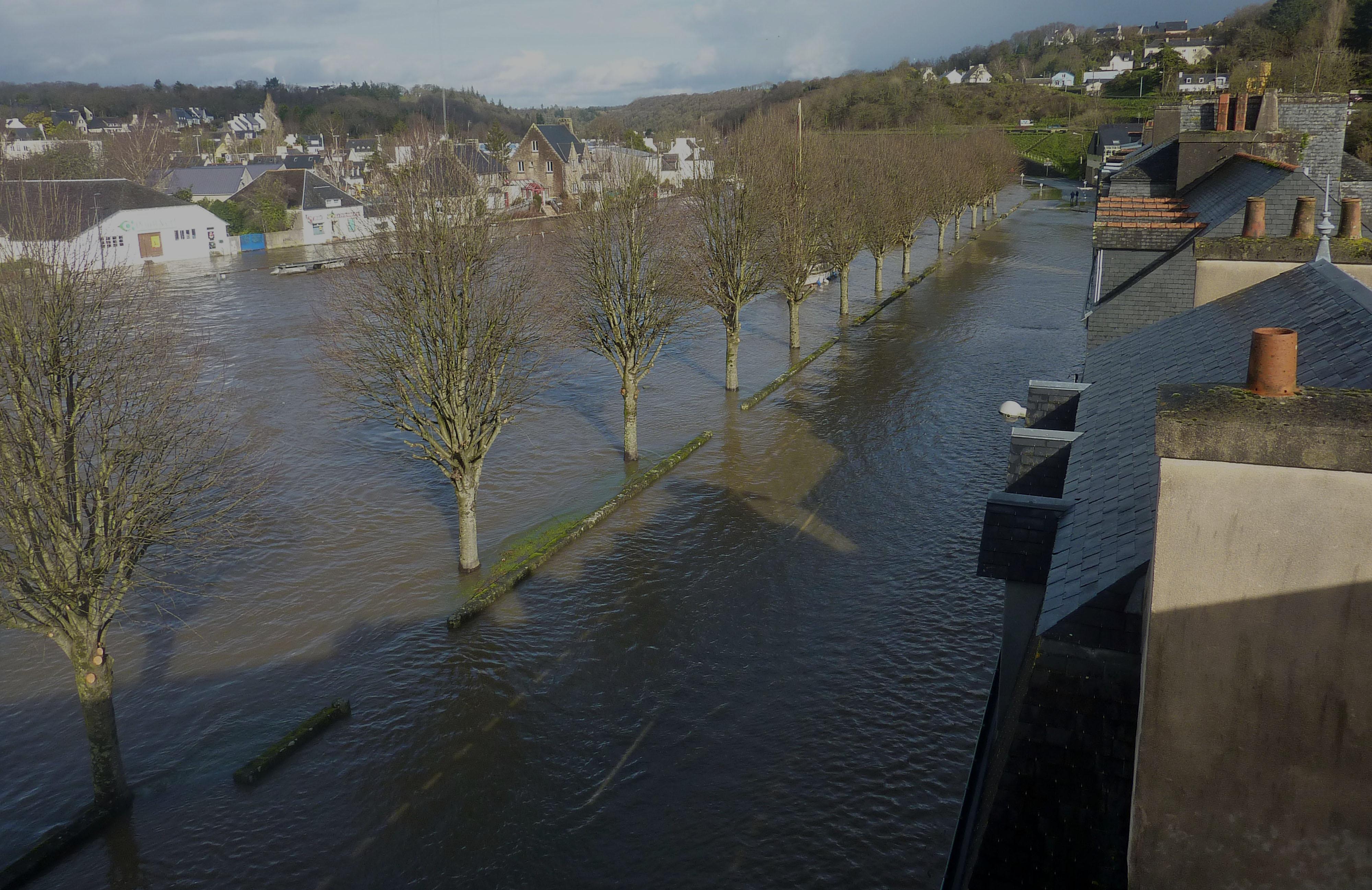 Inondations en février 2014 à Châteaulin