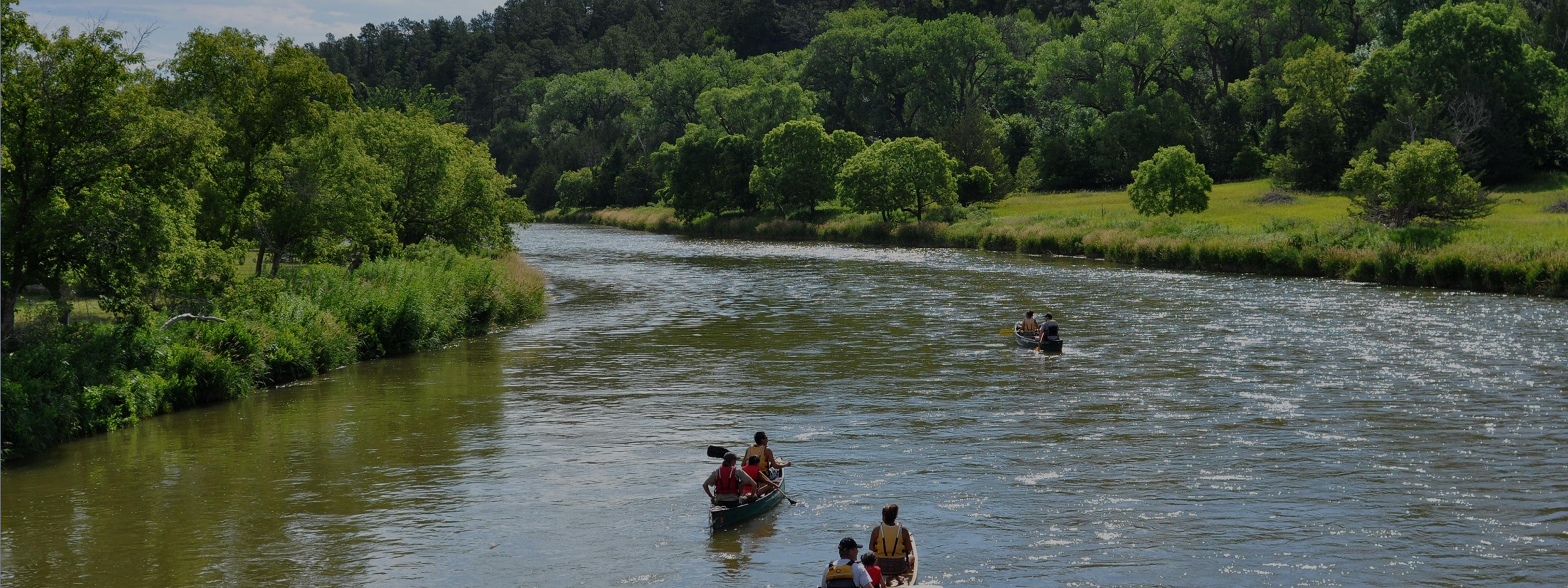Balade en canoë sur une rivière