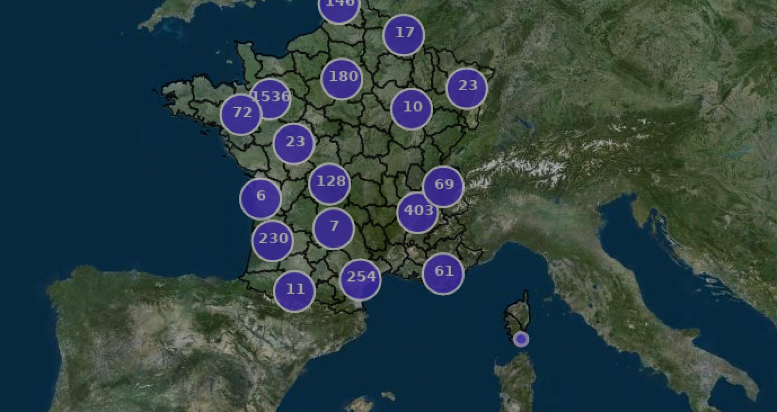 Cartographie des mesures compensatoires des atteintes à la biodiversité, Géoportail