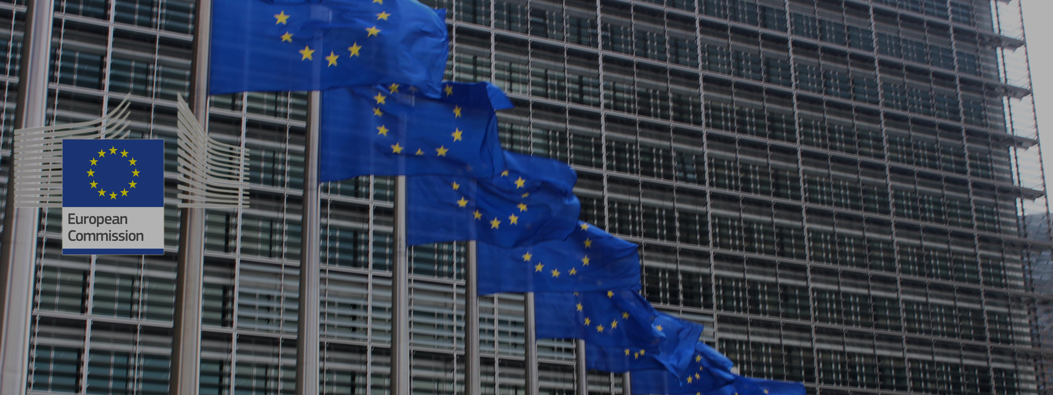 Drapeaux devant la Commission Européenne, Bruxelles