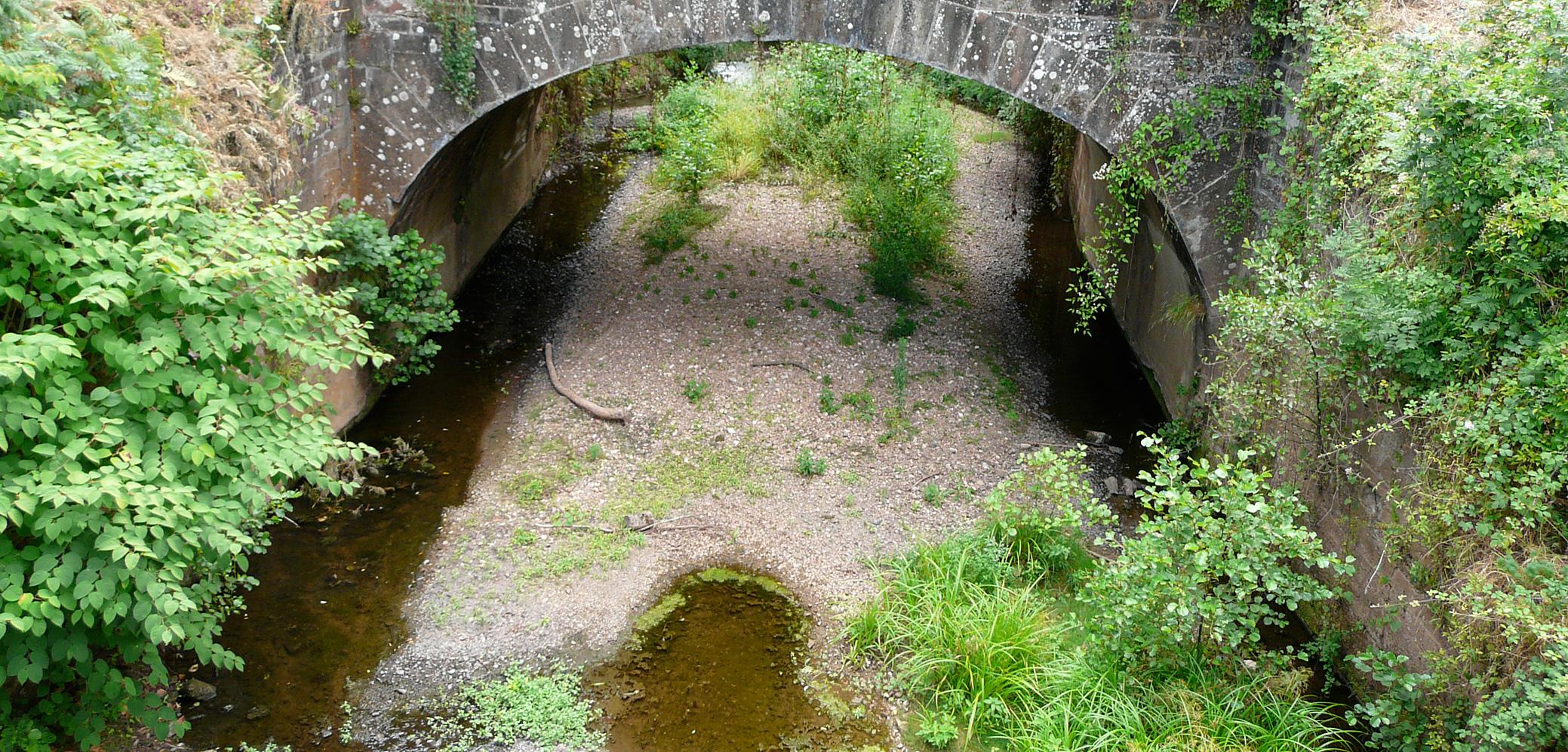 La Logne en Corrèze Lit pratiquement à sec en période de sécheresse