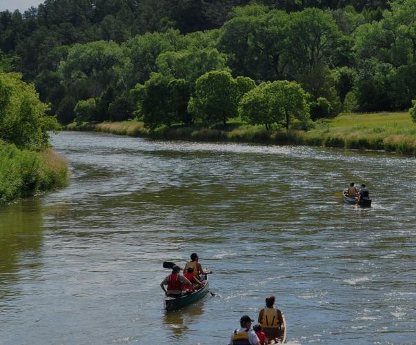 Balade en canoë sur une rivière