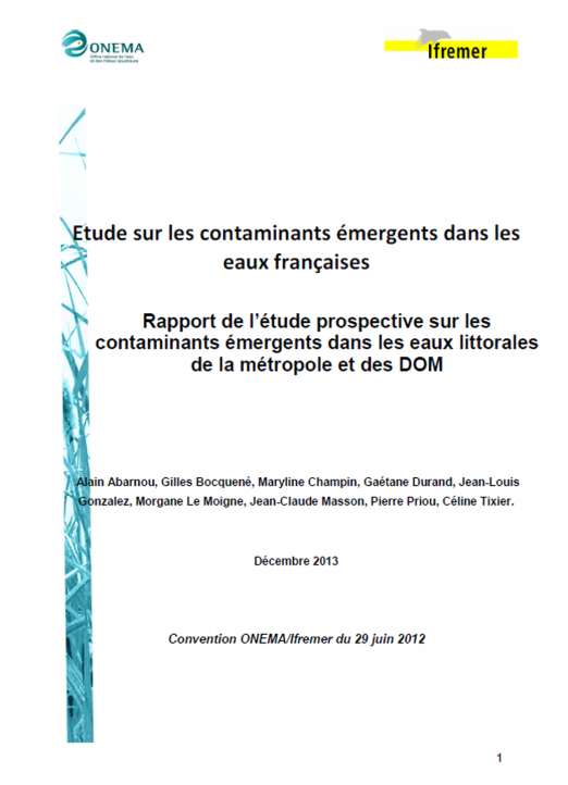 Contaminants émergents dans les eaux de surface littorales (données 2011-2012)