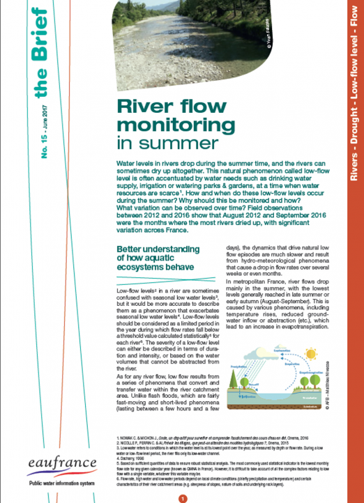 River flow monitoring in summer
