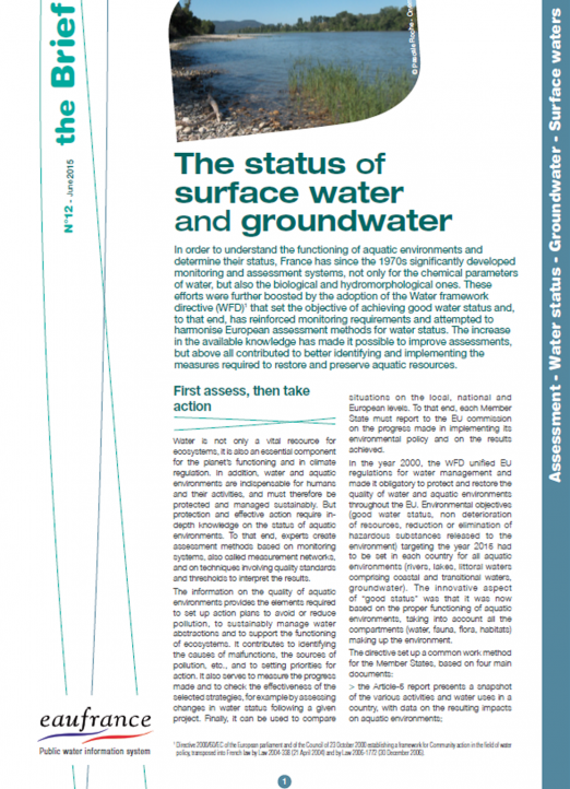 The status of surface water and groundwater