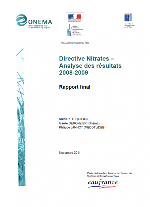 Directive Nitrates - Analyse des résultats 2008-2009