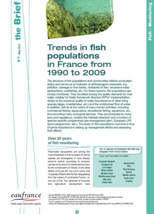 Trends in fish populations in France from 1990 to 2009