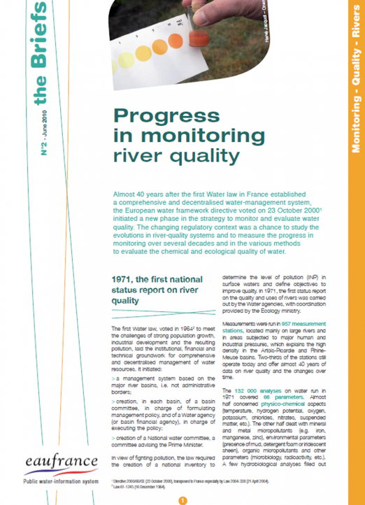 Progress in monitoring river quality