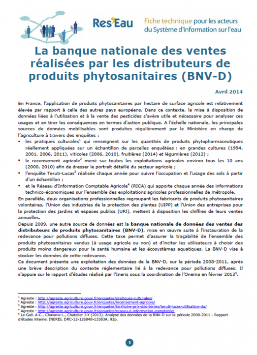 Les ventes de produits phytosanitaires (données 2008-2011)