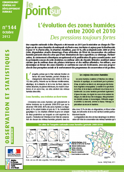 L’évolution des zones humides (données 2000-2010)