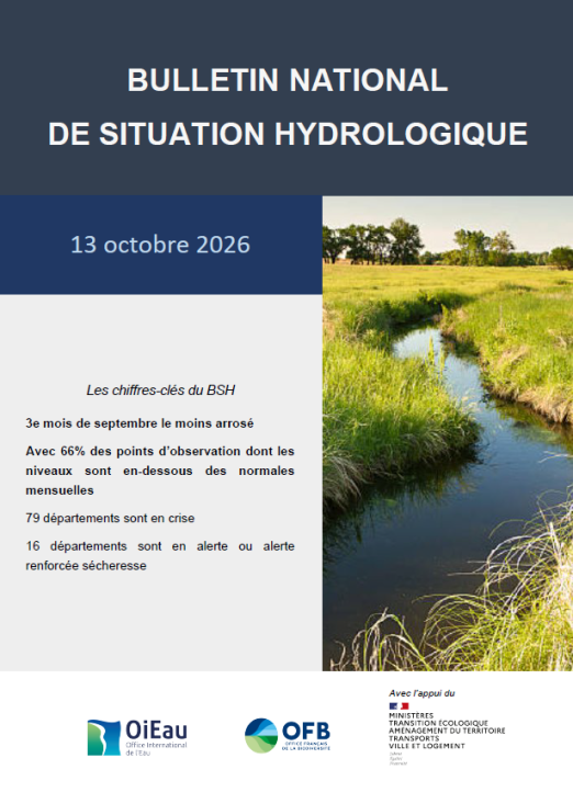 Visuel Bulletin national de situation hydrologique d'octobre 2026