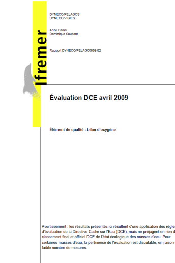 Évaluation DCE de l'état écologique des masses d'eau. Élément de qualité : Bilan oxygène-image Évaluation DCE de l'état écologique des masses d'eau. Élément de qualité : Bilan oxygène-image