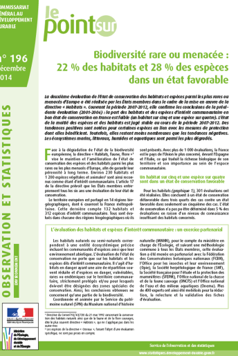 Biodiversité rare ou menacée (données 2007-2012)