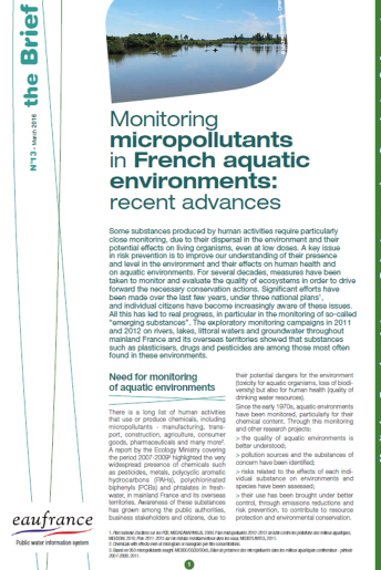 Monitoring micropollutants in French aquatic environments: recent advances