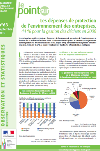 es dépenses de protection de l’environnement des entreprises (données 2008) es dépenses de protection de l’environnement des entreprises (données 2008)-image