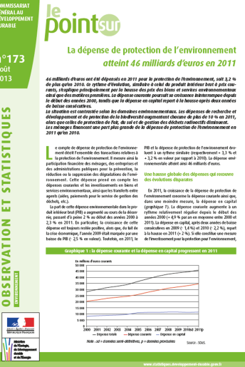 Les dépenses de protection de l’environnement des entreprises (données 2011)
