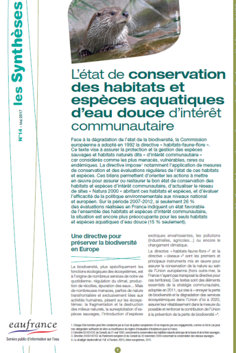 L’état de conservation des habitats et espèces aquatiques d’eau douce d’intérêt communautaire