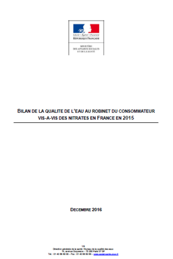 La qualité de l’eau potable vis-à-vis des nitrates (données 2015) La qualité de l’eau potable vis-à-vis des nitrates (données 2015)