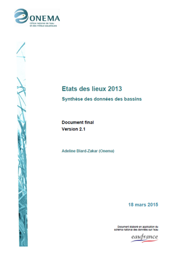 Synthèse des états des lieux des bassins (données 2010-2013)