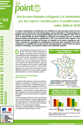 Les espèces envahissantes dans les zones humides entre 2000 et 2010