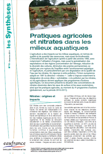 Pratiques agricoles et nitrates dans les milieux aquatiques