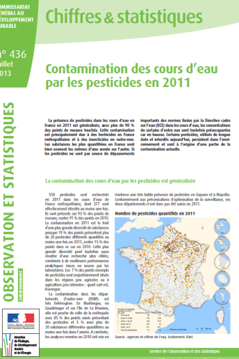 Contamination des cours d’eau par les pesticides (données 2011)