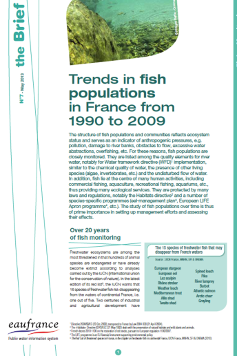 Trends in fish populations in France from 1990 to 2009
