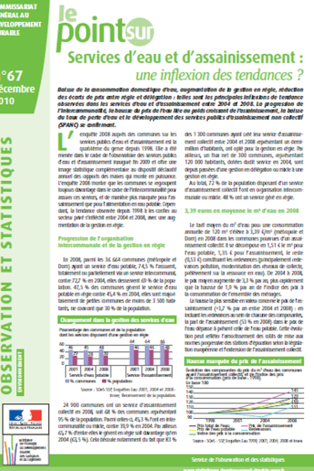 Services d’eau et d’assainissement : une inflexion des tendances