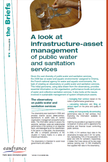 A look at infrastructure-asset management of public water and sanitation services (data 2009) A look at infrastructure-asset management of public water and sanitation services (data 2009)