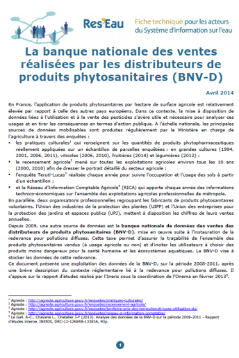 Les ventes de produits phytosanitaires (données 2008-2011)