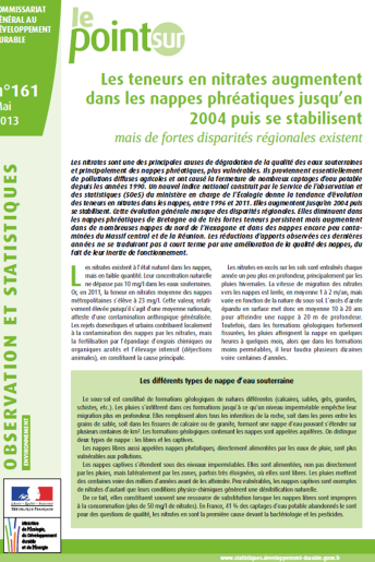 Les teneurs en nitrates dans les eaux souterraines (données 1996-2011)