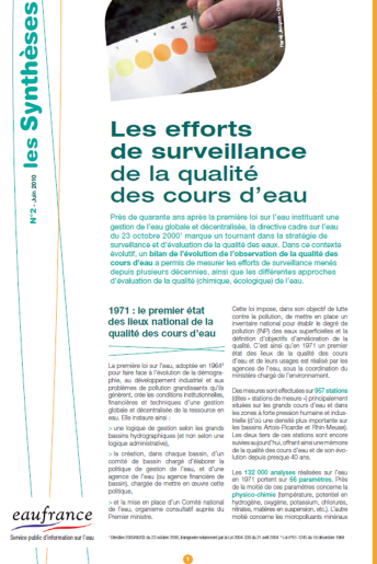 Vignette de la synthèse sur les efforts de surveillance de la qualité des cours d'eau